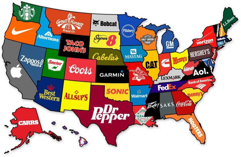 This Map Shows The Most Famous Brand From Each State Of The US