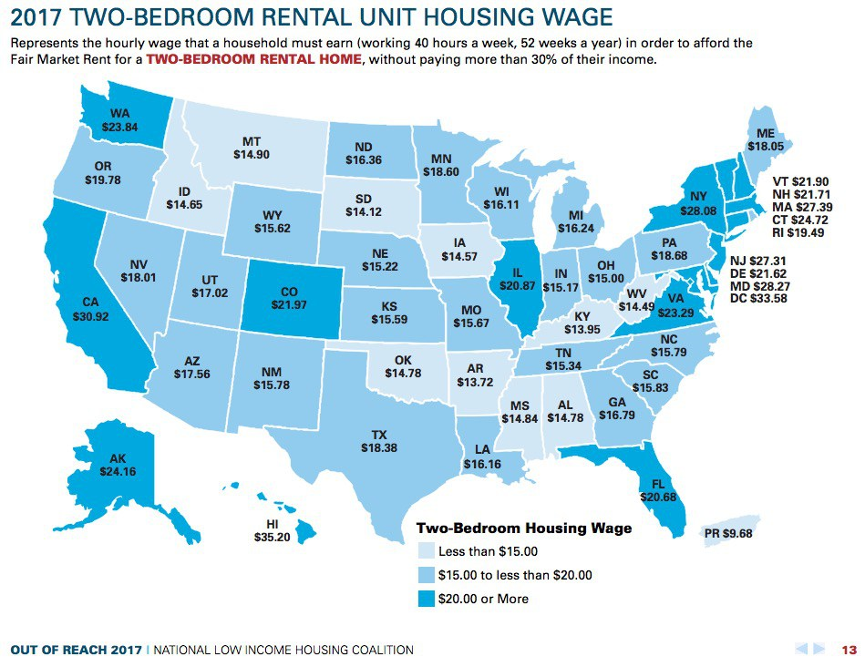 2017 Hourly Wage You Need To Afford A 2-Bedroom