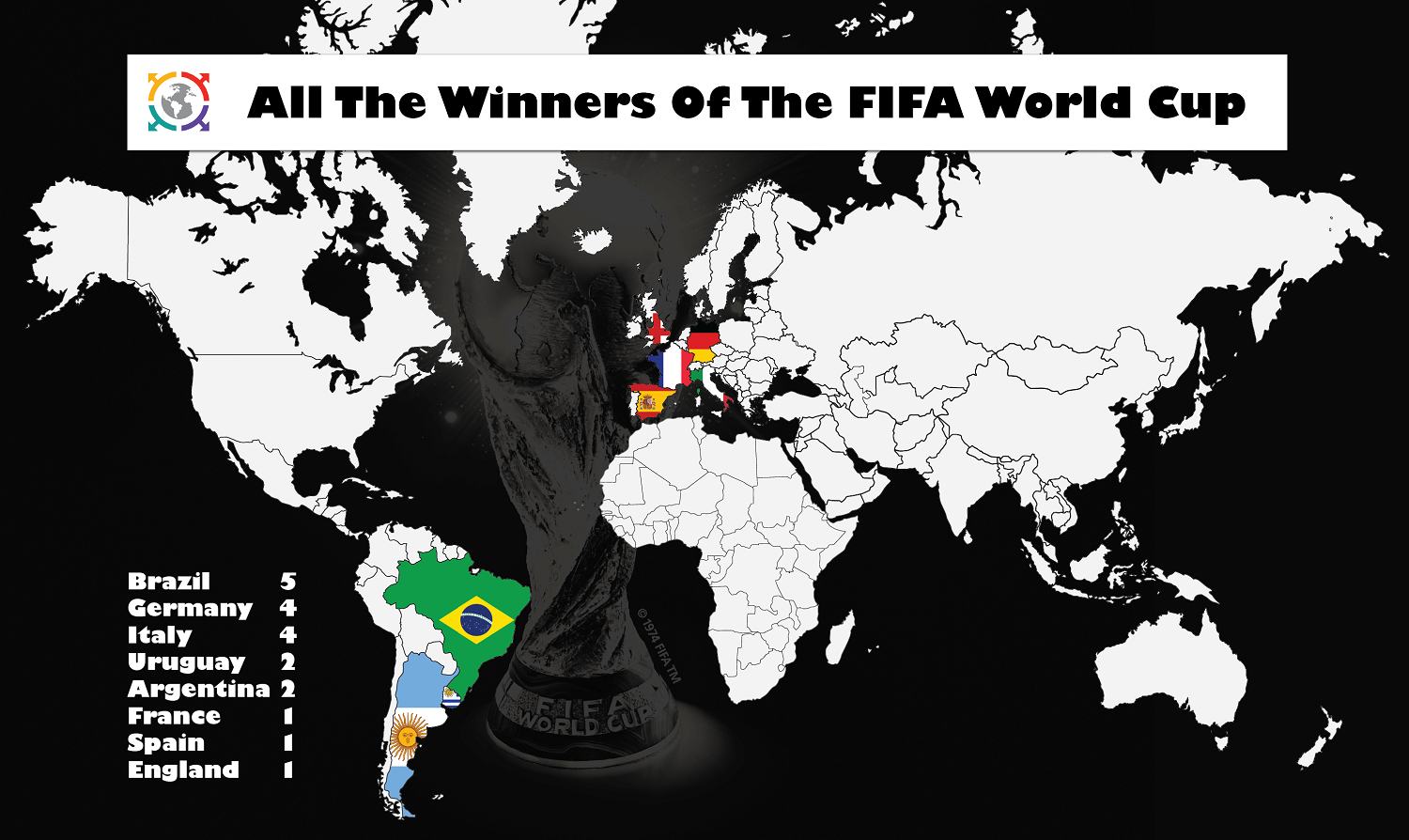 This Map Shows All The Winners Of The FIFA World Cup Tony Mapped It