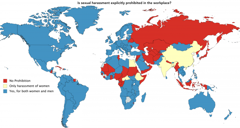 Countries where sexual harassment is explicitly prohibited in the workplace