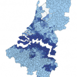 Concentration of Belgians in the Netherlands and Dutchmen in Belgium per municipality