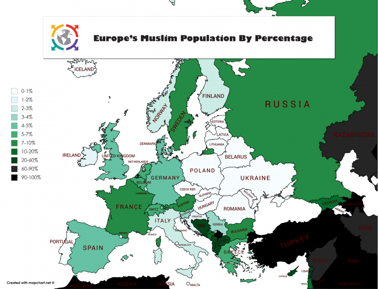 This Map Shows Europe's Muslim Population By Percentage Tony Mapped It