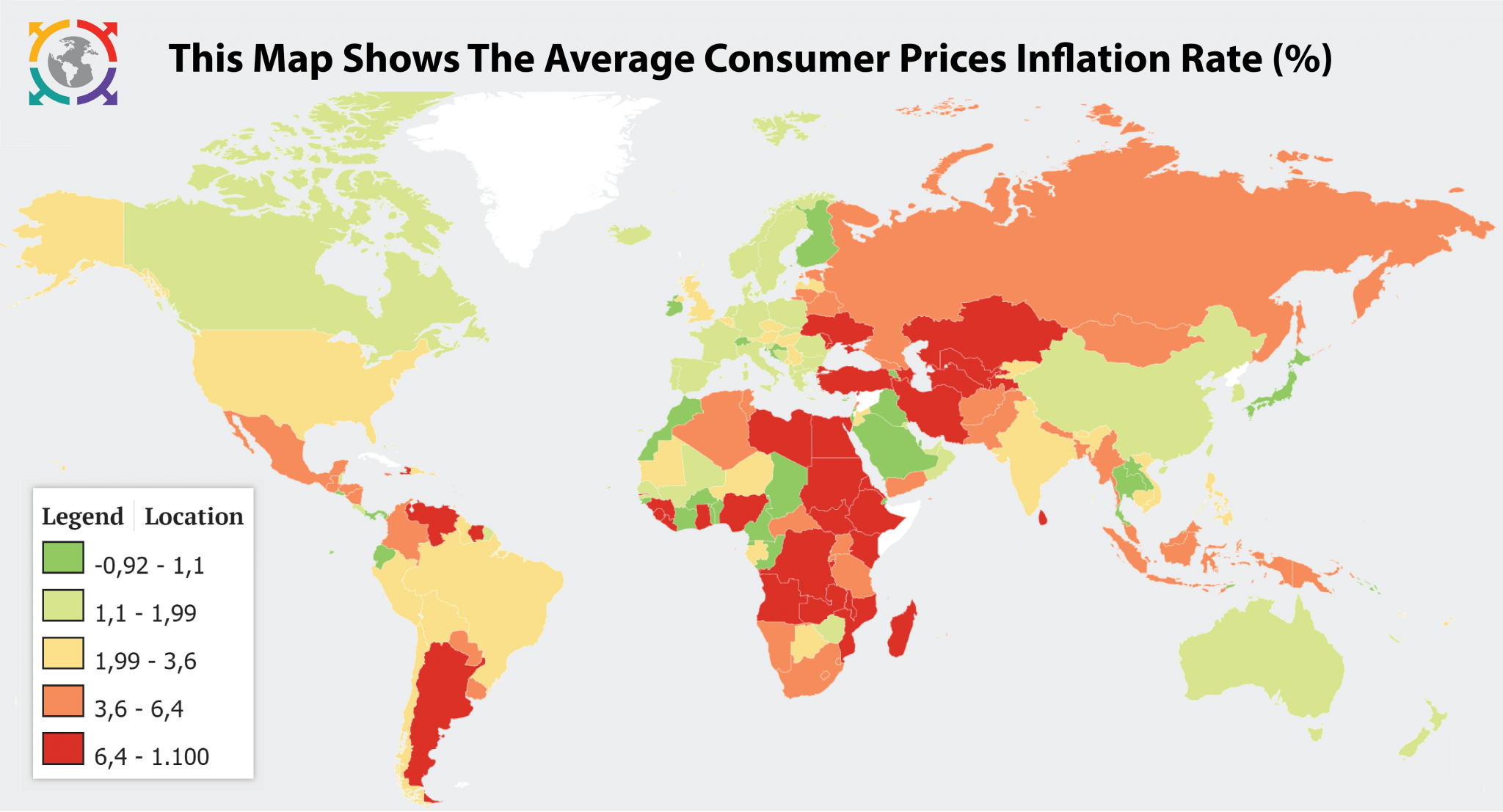 This Map Shows The Average Consumer Prices Inflation Rate Tony Mapped It