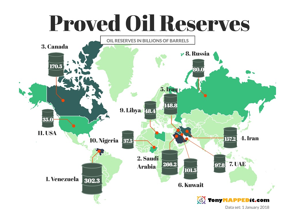 oil map of the world This Map Shows All The Oil Reserves In The World Tony Mapped It oil map of the world