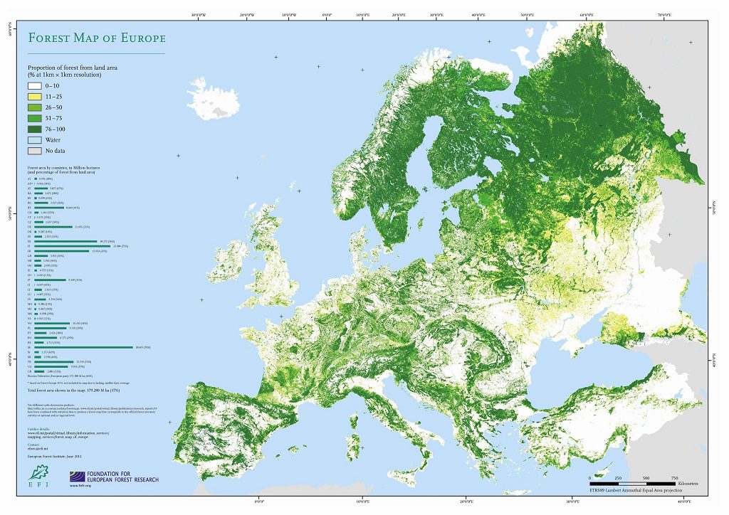 Detailed forest map europe