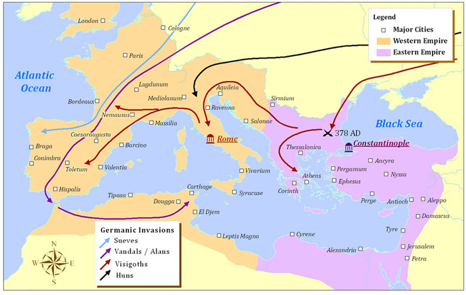 Fall Of The Roman Empire Map 