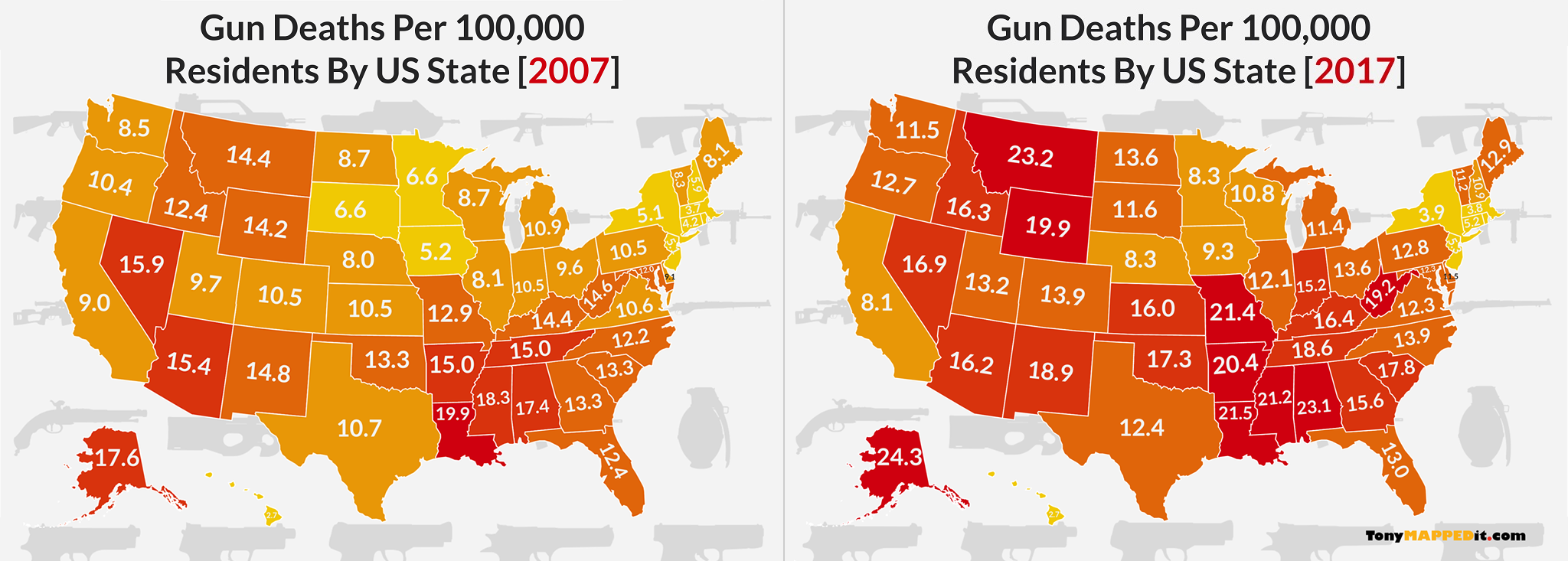 11 Shocking Maps And Charts Of Gun Violence In America Tony Mapped It