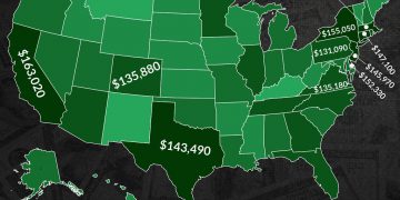 Map Of The Top 10 Highest Attorney Salaries By US State