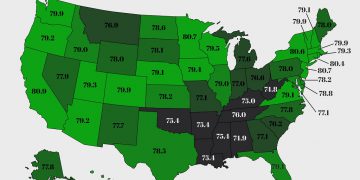 This Map Shows The Life Expectancy USA By US State