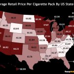 map average retail price per cigarette pack by us state