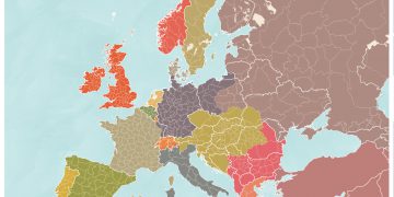 Map of Europe 1914 vs Borders Today