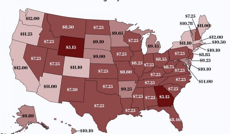 MAP: Minimum Wage by US State MAP: Minimum Wage by US State