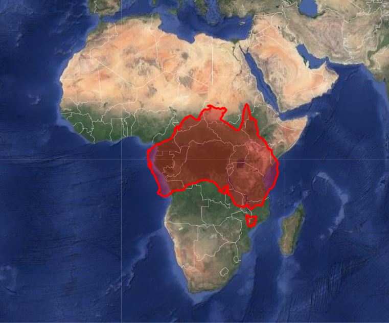 africa vs australia map