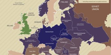 world war 2 map europe 1941 1942 nazi germany at height