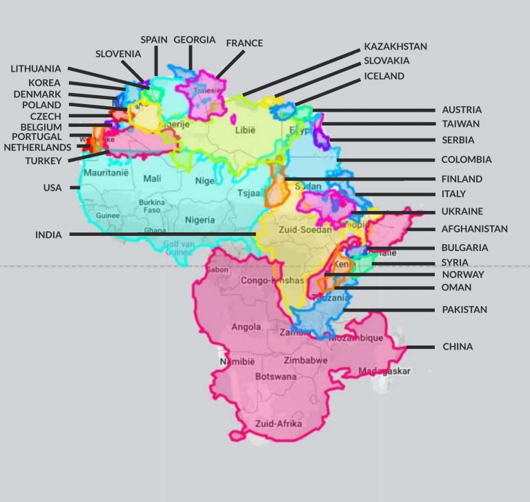 true size africa map