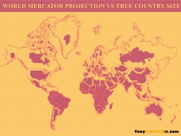 Mercator Projection vs True Country Size
